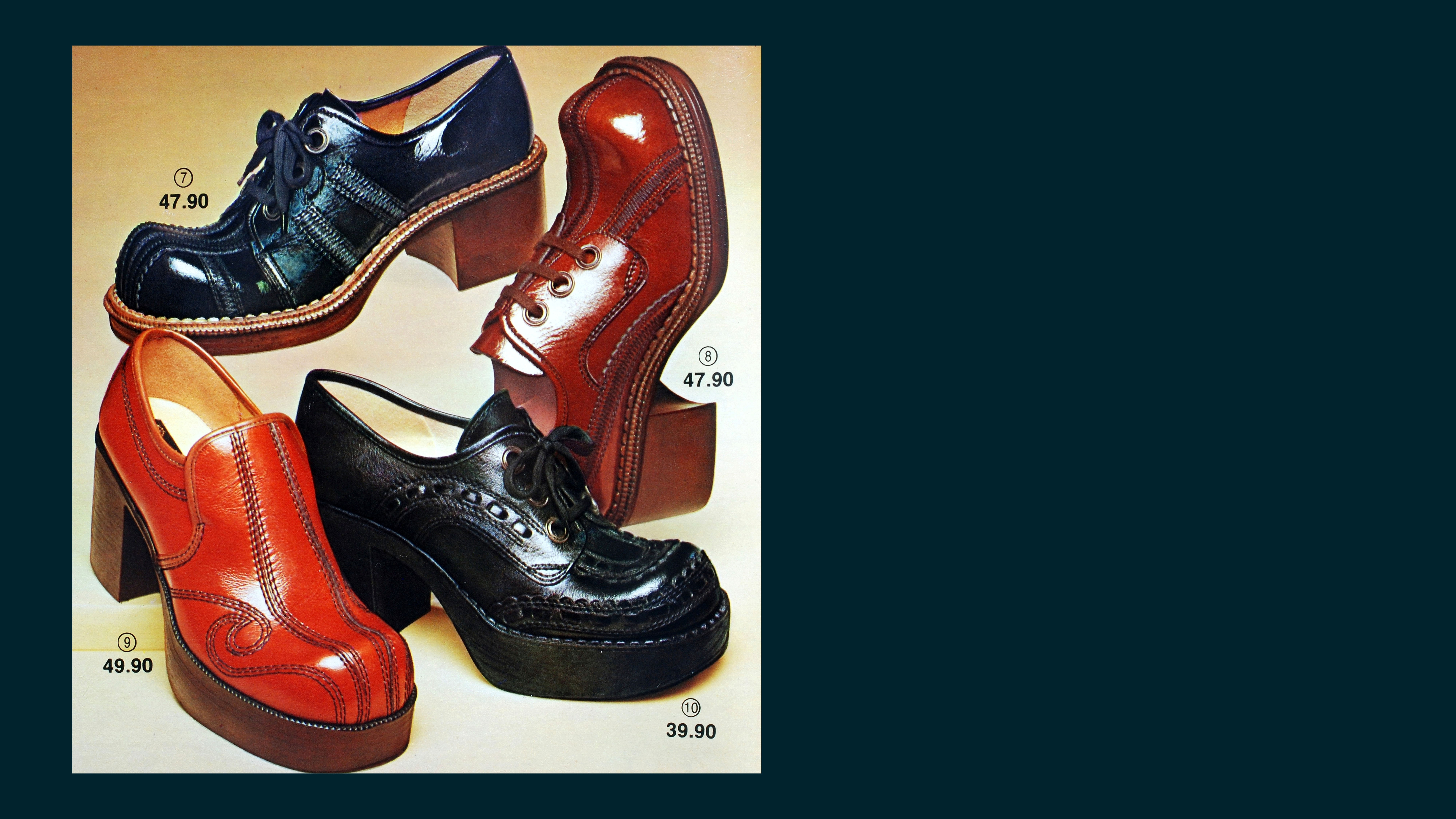 Alltagstauglich waren die Plateauschuhe in gedeckten Farben.