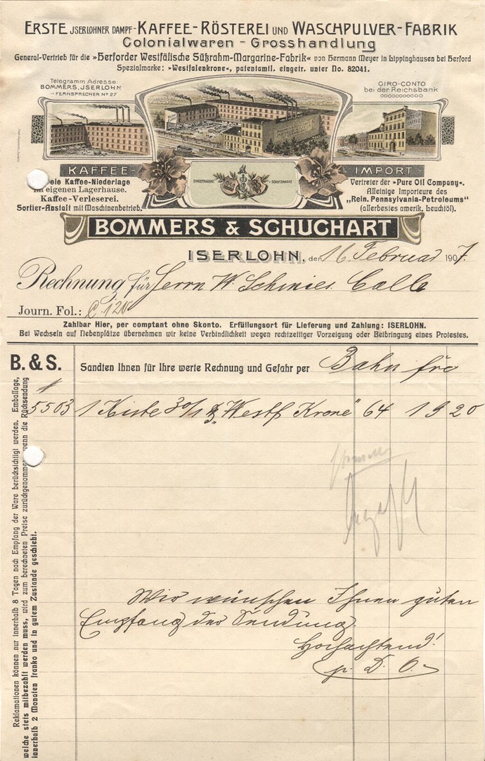 Rechnung Bommers 1907