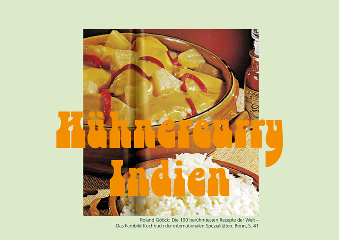 Rezeptkarte Hühnercurry Indien